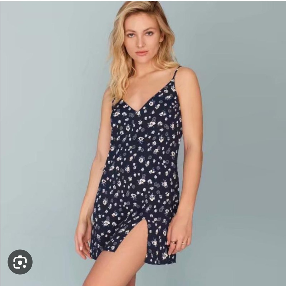 Reformation Marlowe Dress in Solange Blue